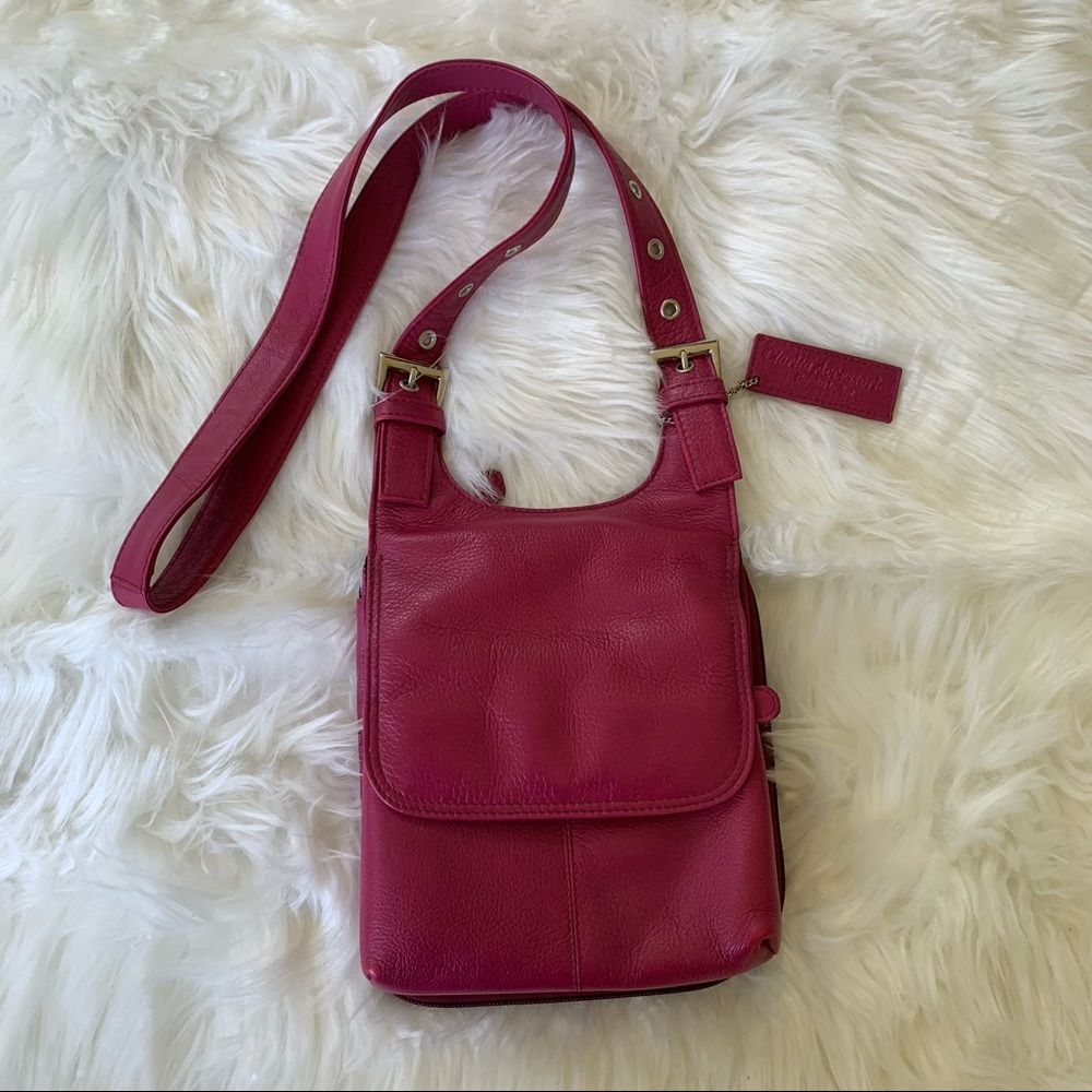 Genuine Leather Magenta Clarita Accessories Crossbody